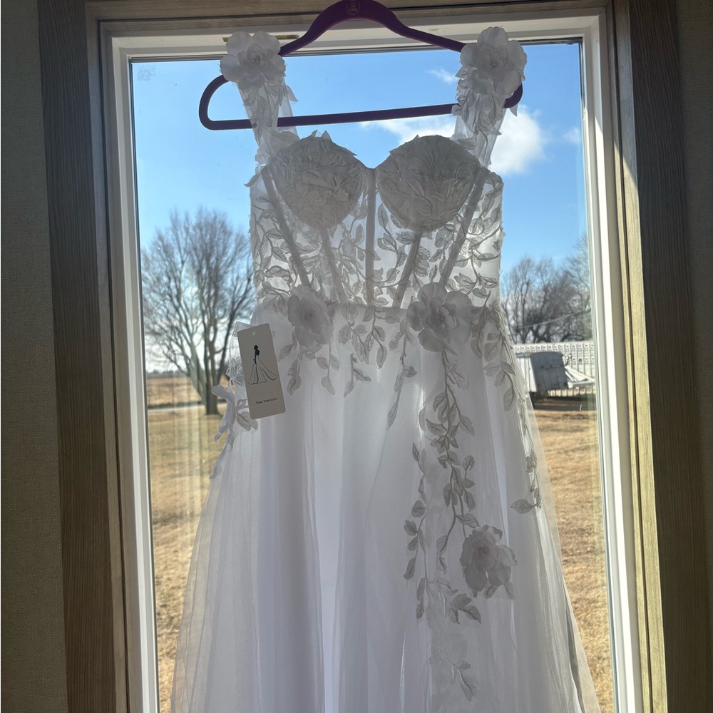Elegant White Floral Gown